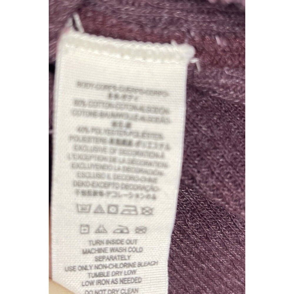 Free People We The Free Waffle Knit Henley Top Womens XS Burgundy Thermal - Picture 9 of 12